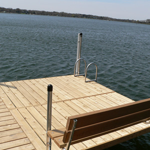 swim platform on cedar dock